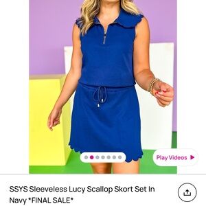 SSYS Sleeveless Lucy Scallop Skort Set in Navy